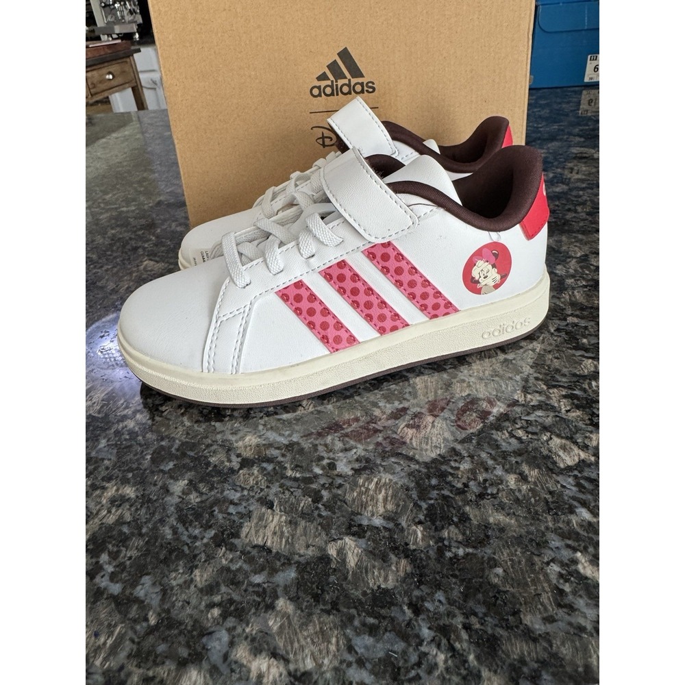 Adidas Grand Court Minnie Mouse EL C Kids Shoes White Pink IH6310 Size 12K